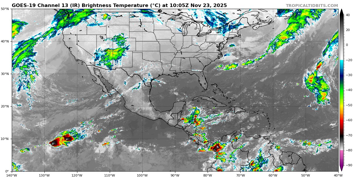 Pronóstico del clima en Quintana Roo para hoy domingo 23 de noviembre 2025; posibilidad de lluvias aisladas matutinas en la costa sur de Quintana Roo.