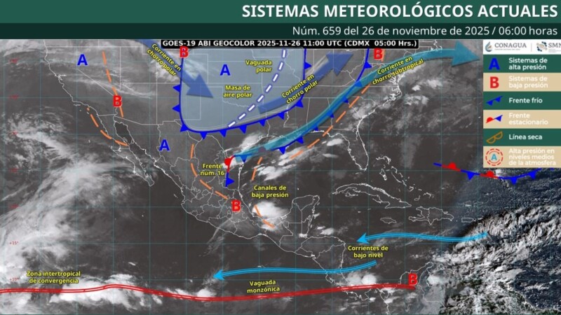 Pronóstico del clima en Quintana Roo para hoy miércoles 26 de noviembre 2025