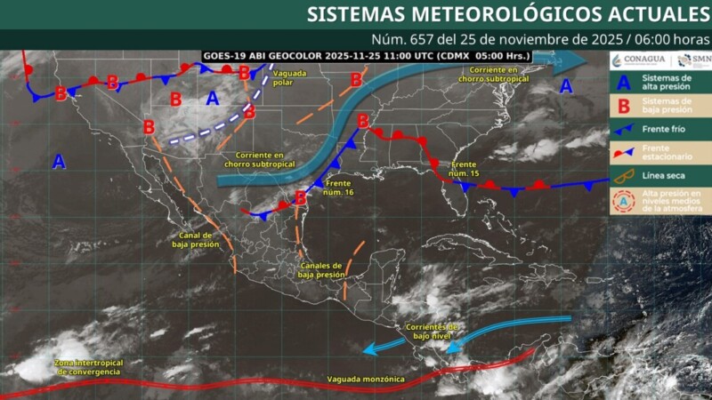 Pronóstico del clima en Quintana Roo para hoy martes 25 de noviembre 2025