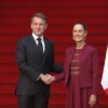 Sheinbaum recibe a Macron en Palacio Nacional
