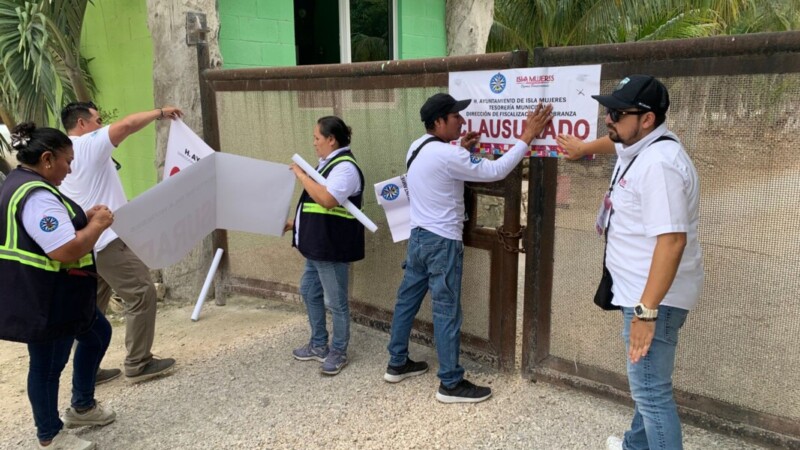 Clausuran banco de materiales por afectaciones al medio ambiente en la Zona Continental de Isla Mujeres.