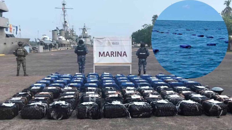 Marina decomisa más de dos toneladas de cocaína frente a costas de Michoacán