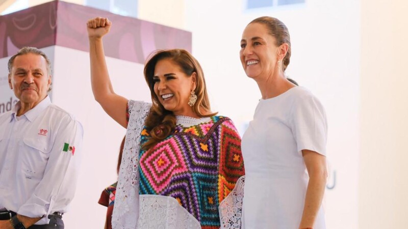 Claudia Sheinbaum y Mara Lezama entregan las primeras 225 casas del programa Viviendas para el Bienestar, en Playa del Carmen