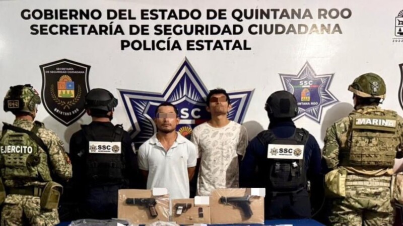 Detenidos en Villas Otoch por delitos contra la salud y portación de arma