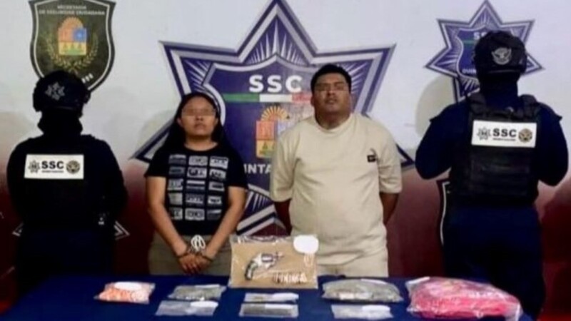 Detienen a pareja por narcomenudeo y posesión de arma de fuego