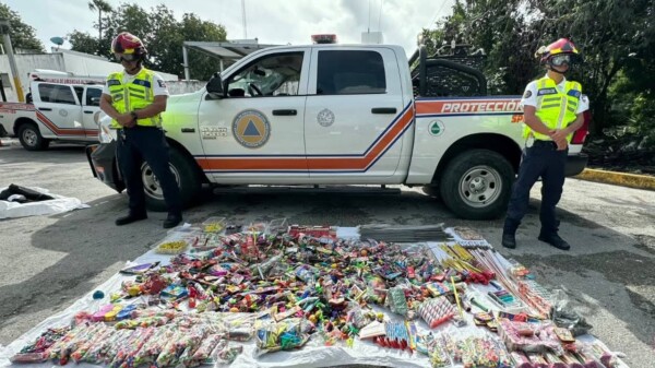 Decomisan 300 kilos de pirotecnia casera en Playa del Carmen