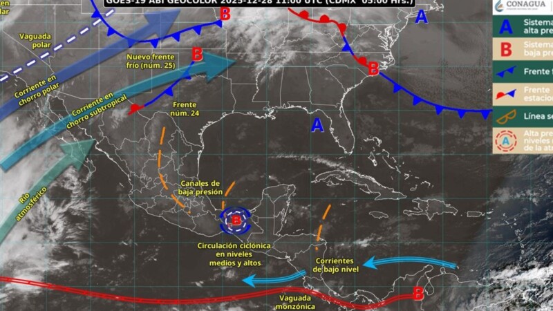 Pronóstico del clima para hoy domingo 28 de diciembre 2025 en Quintana Roo