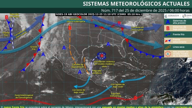 Pronóstico del clima en Quintana Roo para hoy jueves 25 de diciembre 2025
