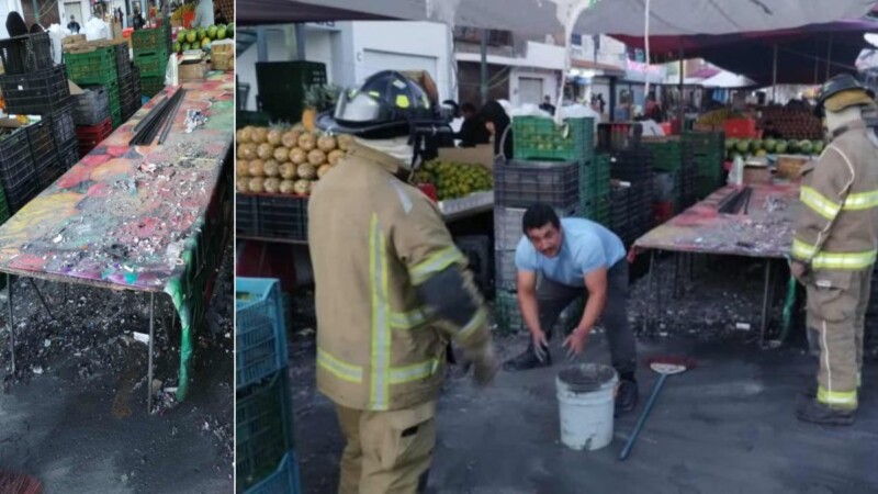 Estalla puesto de pirotecnia en un tianguis