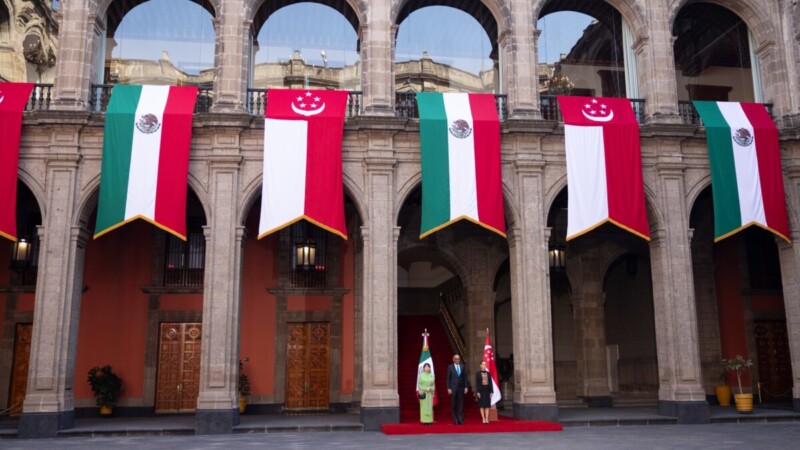 Recibe Sheinbaum al presidente de Singapur