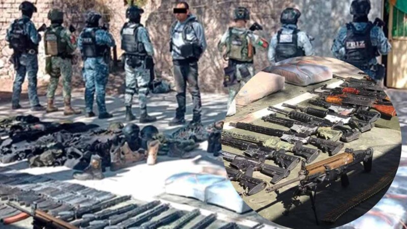 Ejército asegura amplio arsenal militar en la sierra de Zacatecas