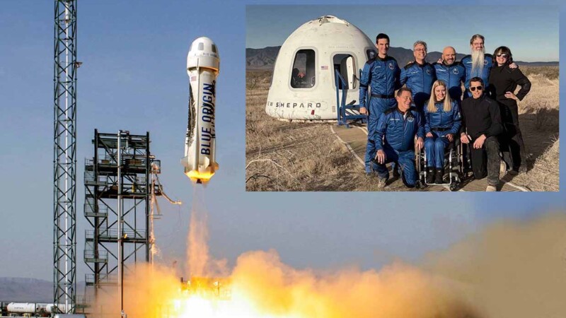Blue Origin lleva por primera vez a una persona en silla de ruedas al espacio