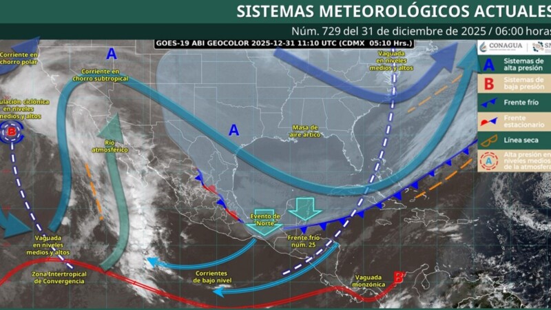 Pronóstico del clima para hoy miércoles 31 de diciembre 2025 en Quintana Roo