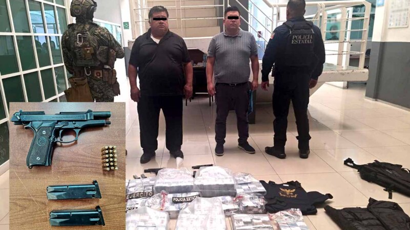 Capturan a dos hombres armados que movían 37 mdp en vehículo blindado