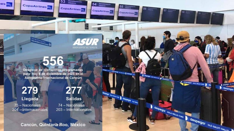 Aeropuerto de Cancún registra descenso de 51 vuelos este sábado
