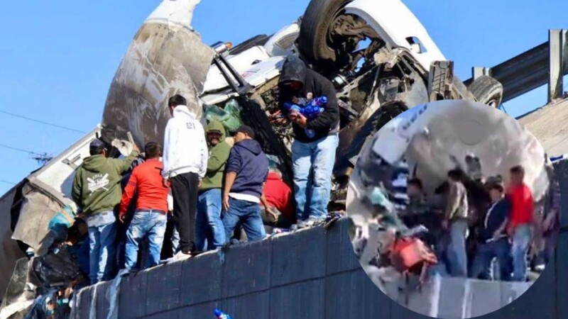 Volcadura de tráiler desata actos de rapiña en Querétaro