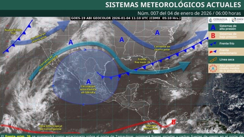 Pronóstico del clima para hoy domingo 4 de enero 2026 en Quintana Roo