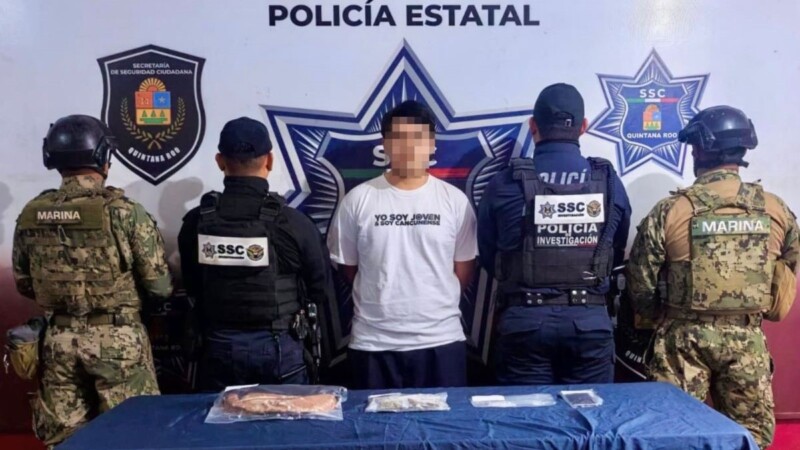 Capturan a un menor con estupefacientes en Prado Norte en Cancún