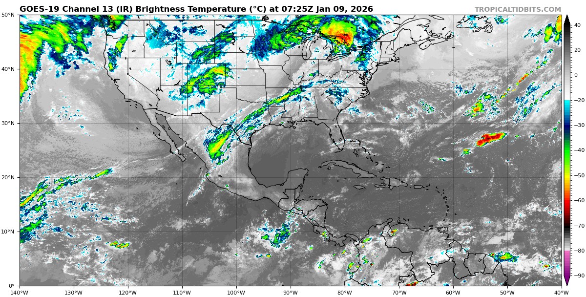 Pronóstico del clima para hoy. Cielo medio nublado a nublado durante el día, con probabilidad de chubascos en Quintana Roo.