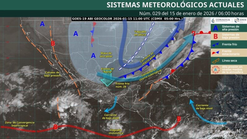 Pronóstico del clima para hoy jueves 15 de enero 2026 en Quintana Roo