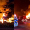 Intenso incendio consume predio habilitado como bazar en la SM 247 de Cancún