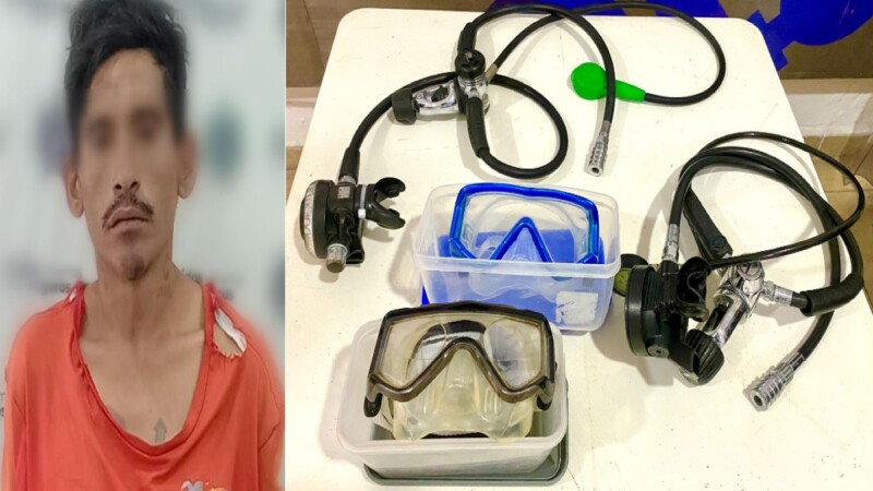 Aprehenden a responsable de robar artículos de buceo en Cozumel