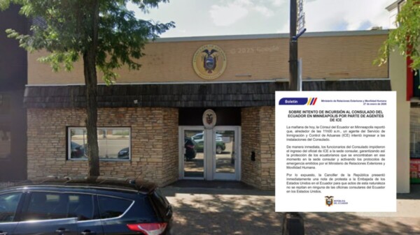 Agentes del ICE intentan entrar al consulado de Ecuador