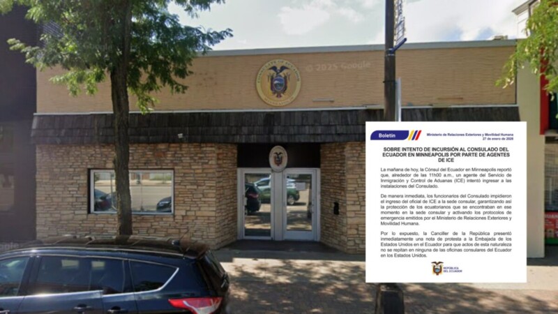 Agentes del ICE intentan entrar al consulado de Ecuador