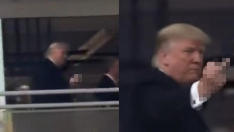 Trump hace seña a obrero que le dijo “defensor de pedófilos”