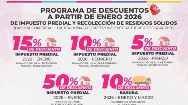 Gobierno de Isla Mujeres llama a aprovechar los últimos días de enero con 15 % de descuento en el Predial 2026