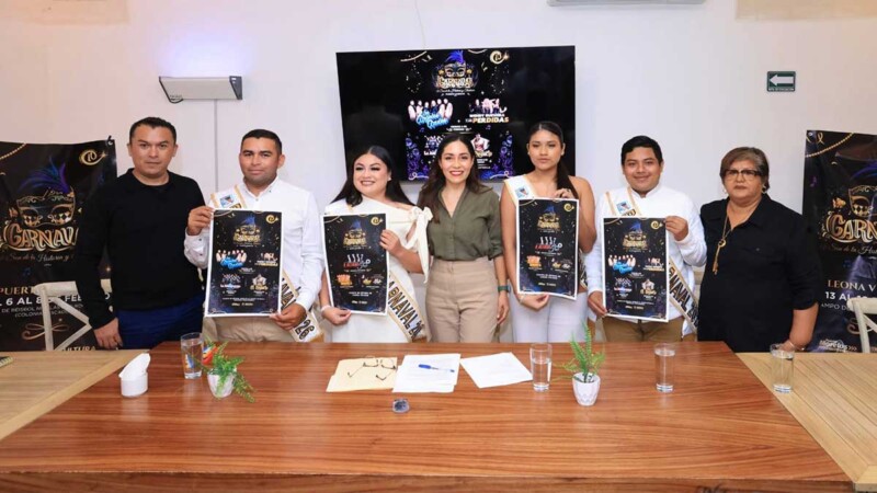 Presentan la cartelera del carnaval Puerto Morelos y Leona Vicario 2026 "Al son de la Historia y Tradición"