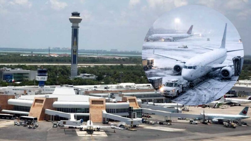 Aeropuerto de Cancún registra 23 vuelos cancelados por tormenta invernal en EE.UU.
