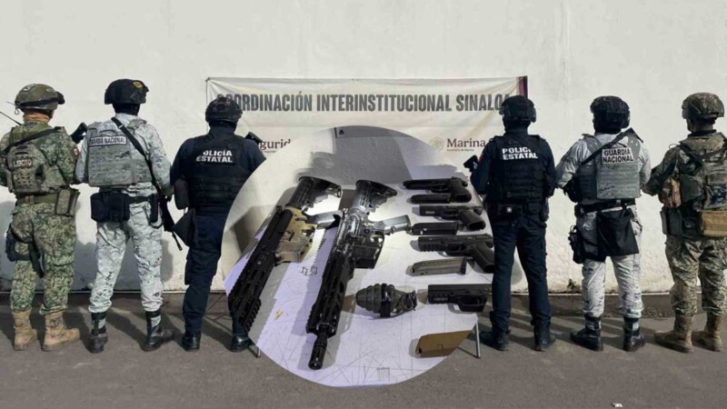 Decomisan arsenal de alto poder y explosivos en el cárcel de Sinaloa