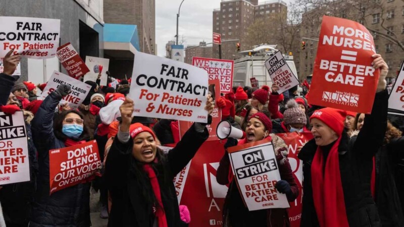 Estalla huelga de enfermeras en Nueva York tras fracaso de negociaciones