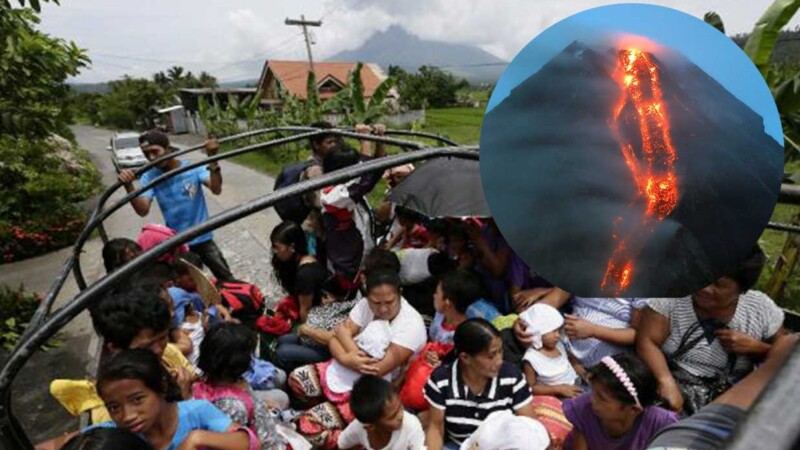 Evacúan a más de 3.000 personas por erupciones del volcán Mayón en Filipinas