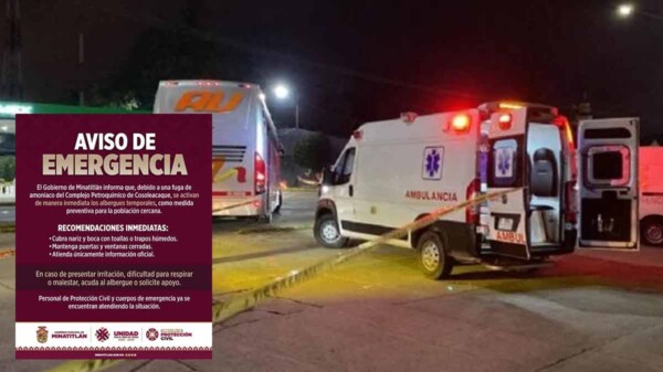 Fuga de amoniaco en Complejo Petroquímico desata alarma en Veracruz