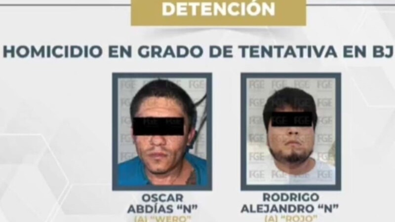 Capturan a dos sujetos relacionados con diversos ataques armados en Cancún