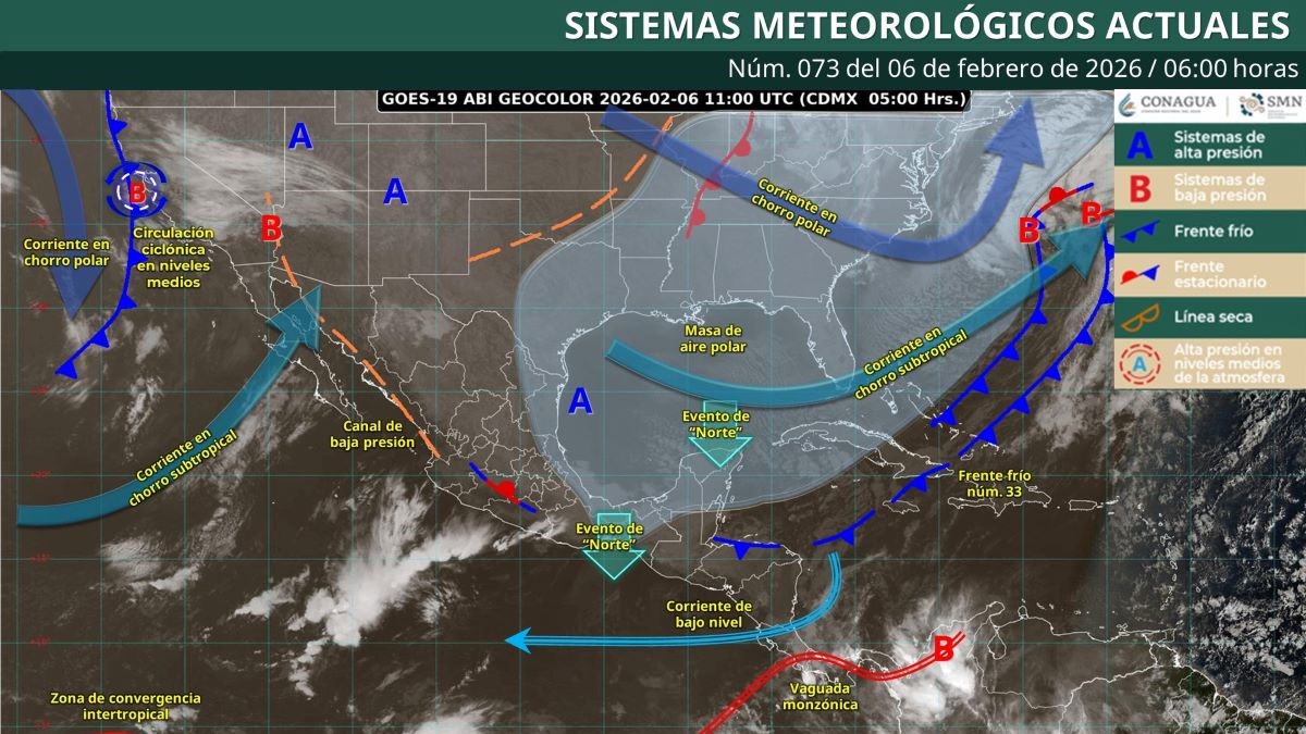 Pronóstico del clima en Quintana Roo para hoy viernes 6 de febrero 2026