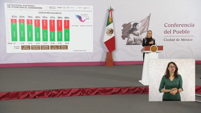 Pide Sheinbaum a la población vacunarse contra el sarampión