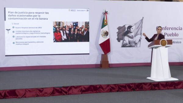 Urge Sheinbaum a Grupo México pagar derrame en el Río Sonora