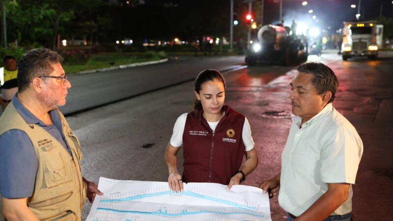 Supervisa Ana Paty Peralta modernización de Av. Kabah