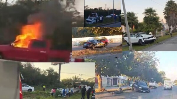 Mañana de accidentes vehiculares en Cancún