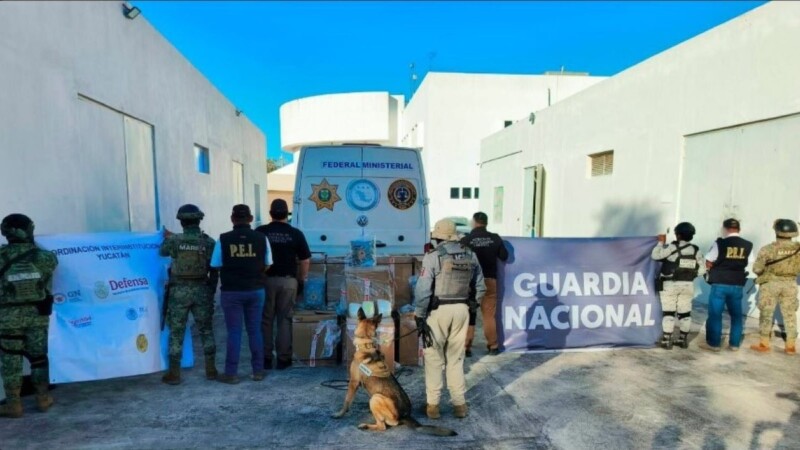 Incautan más de 275 kilos de droga en retén de la Mérida–Cancún; tenía como destino Quintana Roo
