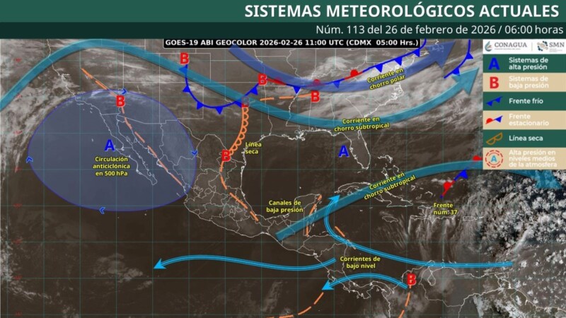 Pronóstico del clima en Quintana Roo para hoy jueves 26 de febrero 2026