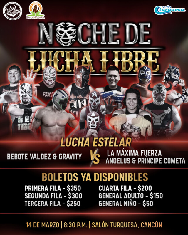 Gravity y Bebote Valdez protagonizan Noche de Lucha Libre en el Salón Turquesa este 14 de marzo