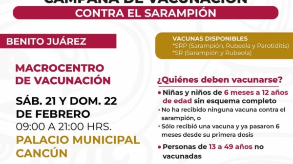 Mantienen en Cancún vacunas contra el sarampión