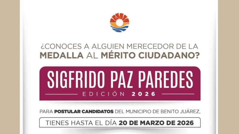 Emite Ayuntamiento convocatoria para Medalla Al Mérito Ciudadano 2026