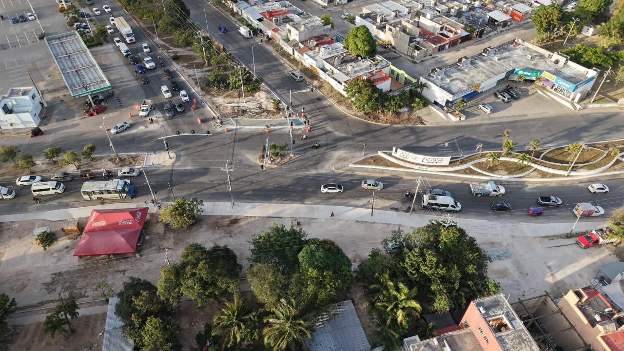 Ana Paty Peralta supervisa avance de Cruces Seguros; proyecto para consolidar un Cancún más seguro, ordenado y eficiente. 58 por ciento de avance en el cruce de la avenida Orquídeas con avenida Lak’in.