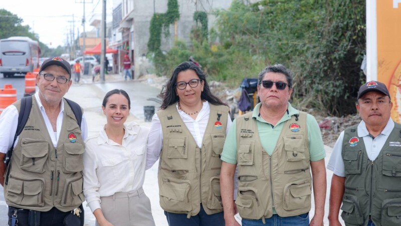 Anuncia Ana Paty Peralta ampliación de obra de pavimentación de avenida Kabah