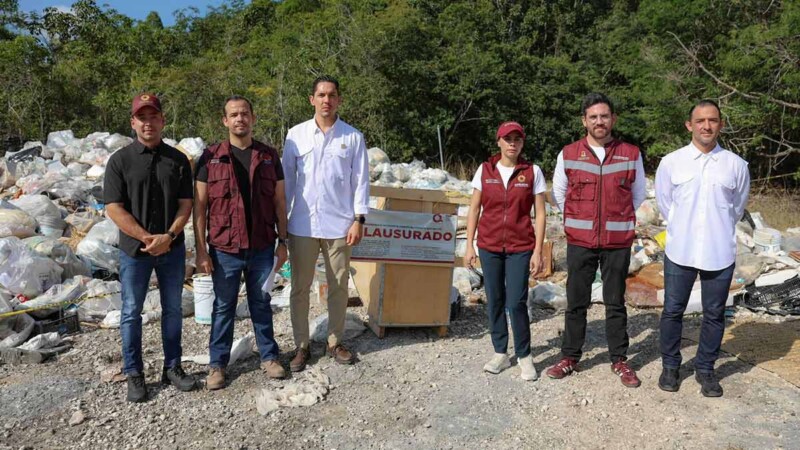 Clausura Ana Paty Peralta basurero clandestino a un costado de Aeropuerto Internacional de Cancún